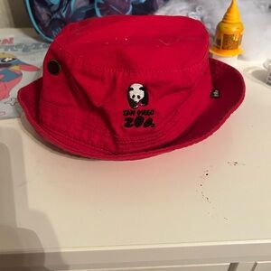 San Diego Zoo Panda Hat Red Youth Size